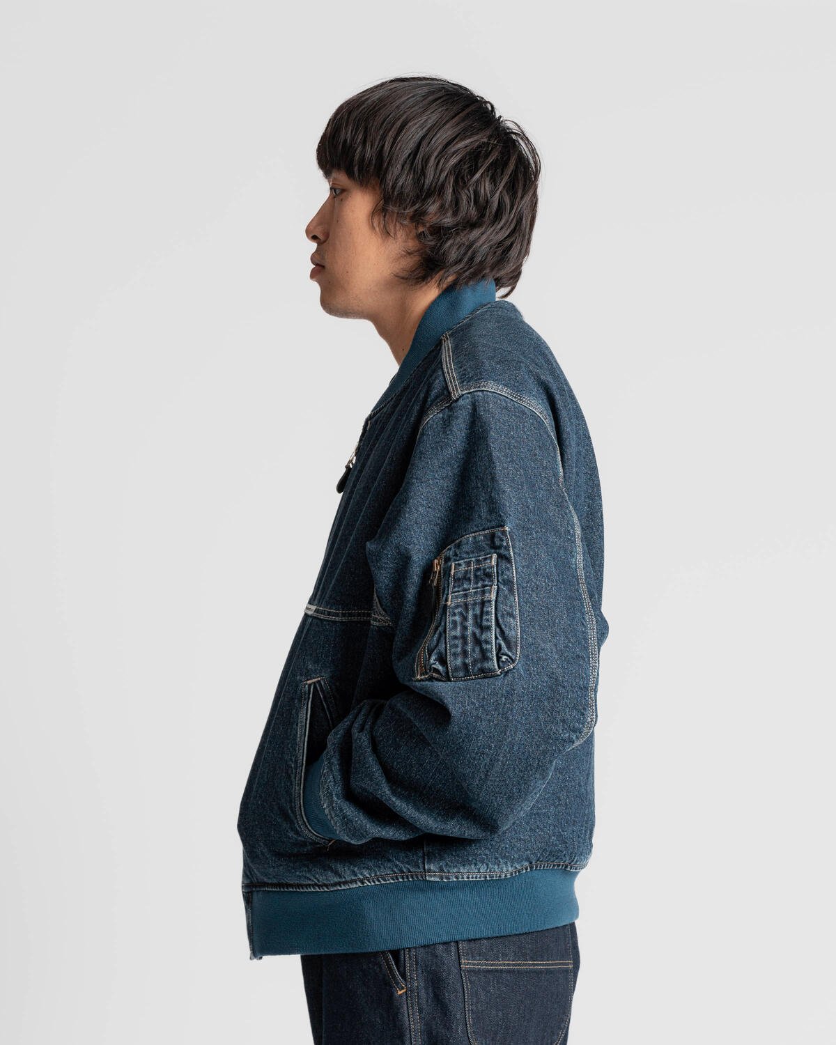 thisisneverthat Denim Bomber Jacket | TN243DOWLS01-BLU thisisneverthat Denim Bomber Jacket | TN243DOWLS01-BLU